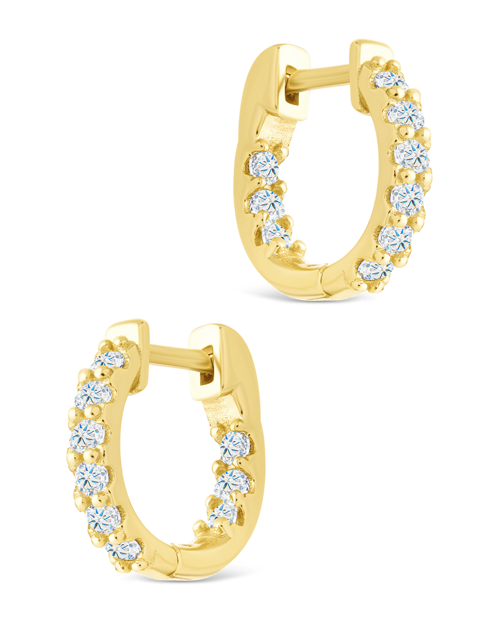 Sterling Silver Constance CZ Studded Statement Hoops
