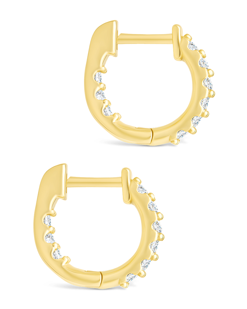 Sterling Silver Constance CZ Studded Statement Hoops