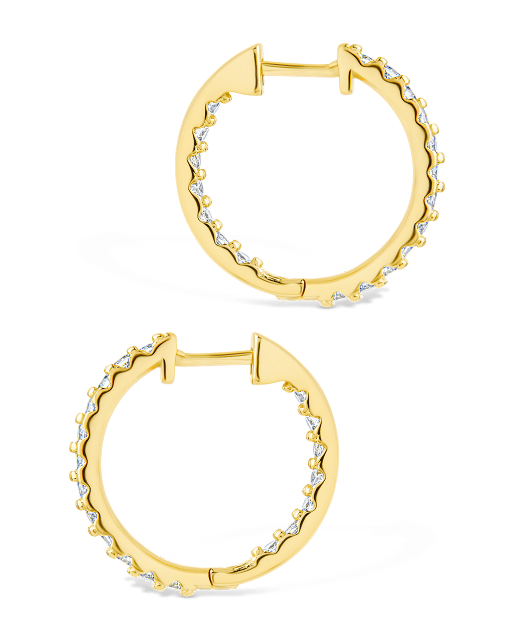Sterling Silver Constance CZ Studded Statement Hoops