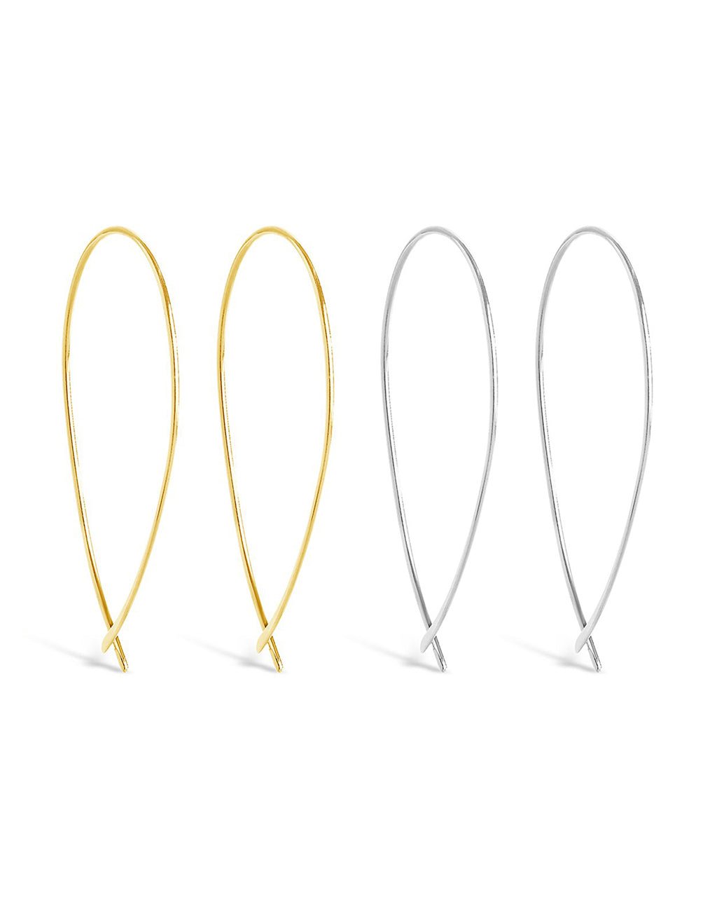 Delicate Threader Hoop Earrings Set of 2