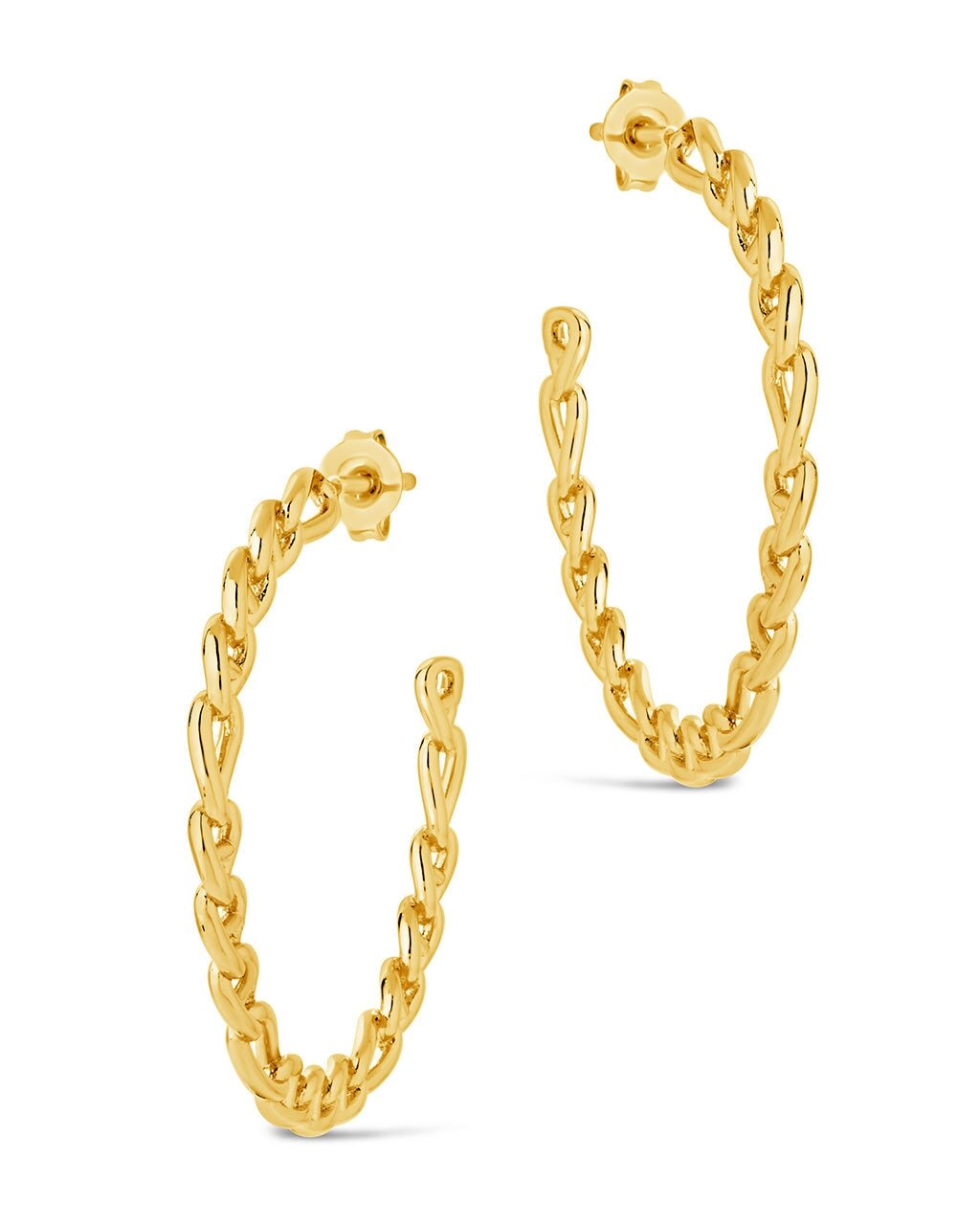 Rylan Flat Chain Hoop Earrings