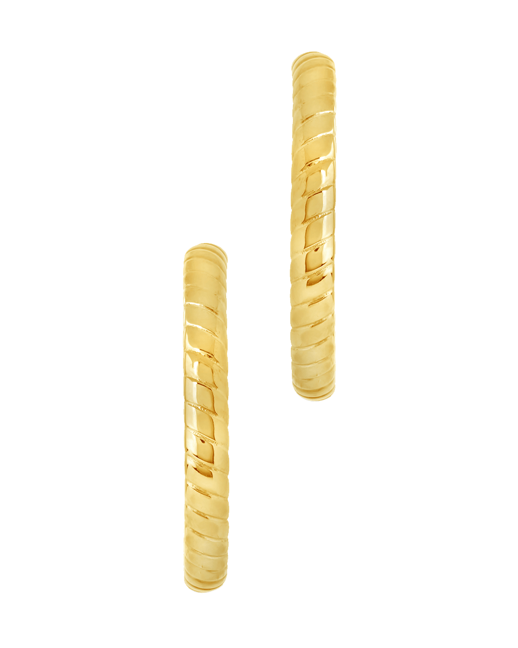 Everly Flat Herringbone Chain Hoop Earrings