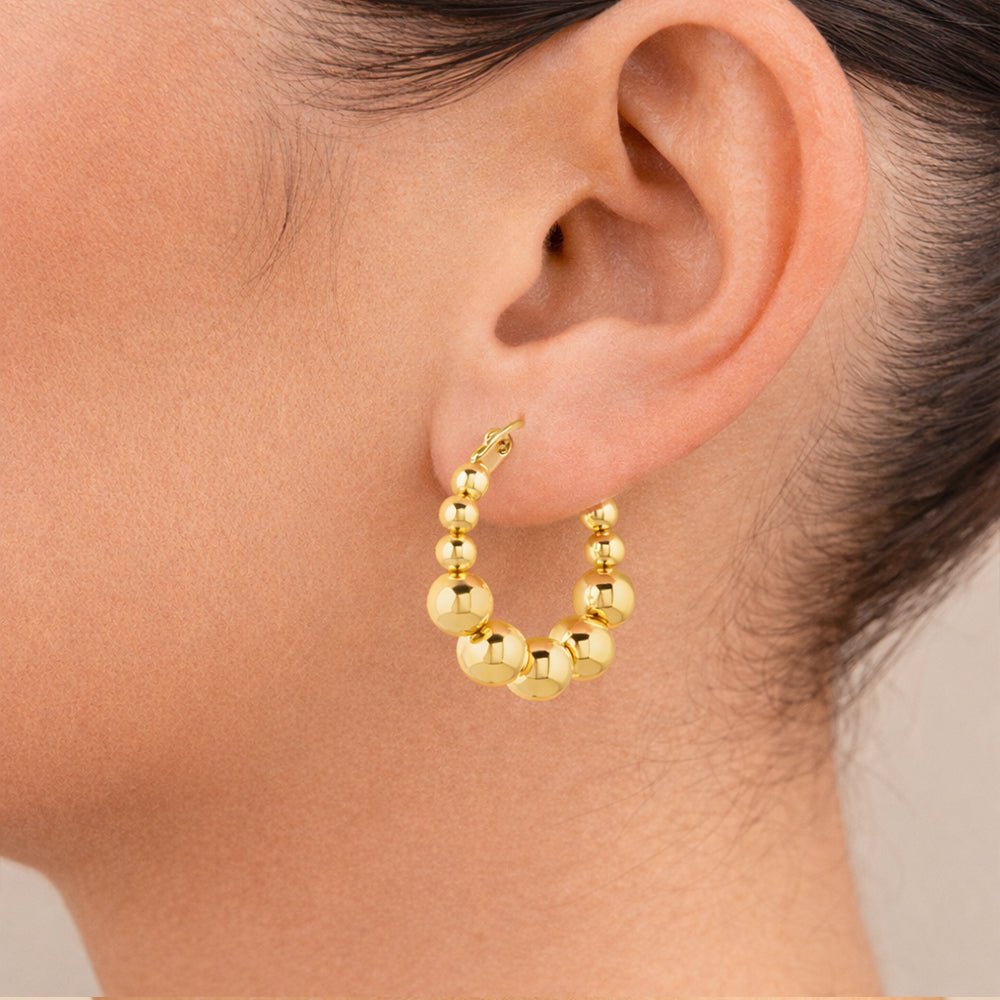Graduated Bubble Sphere Hoop Earrings