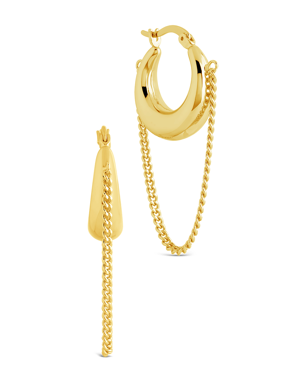 Mackenzie Chain Drop Hoop Earrings