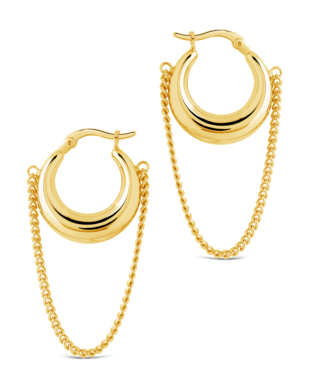 Mackenzie Chain Drop Hoop Earrings