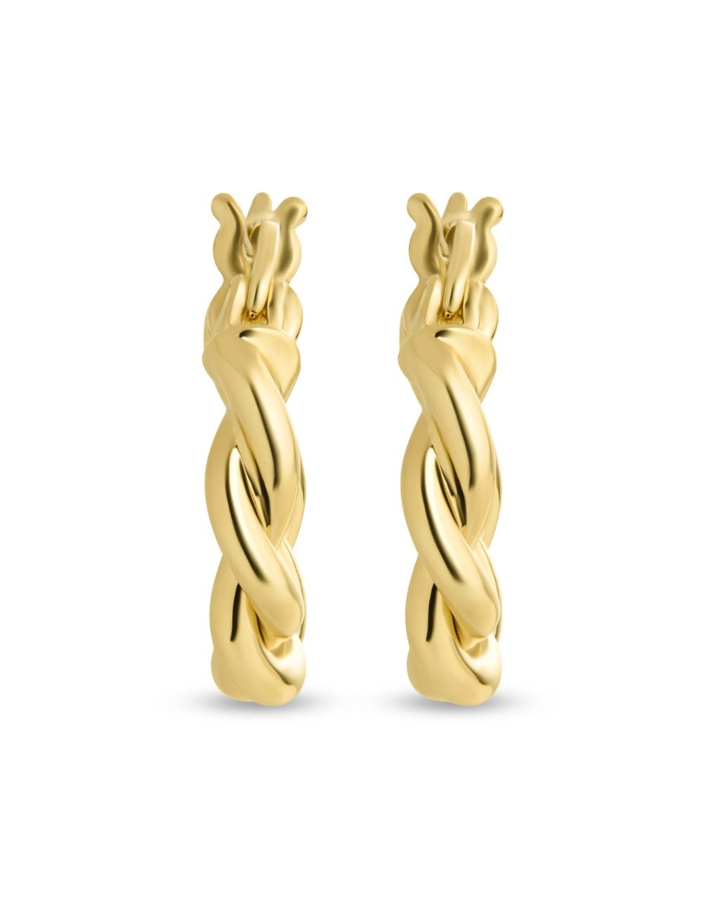 Hazel Textured Twisted Hoop Earrings