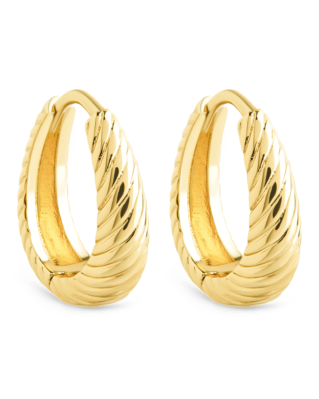 Fairley Oval Textured Micro Hoops
