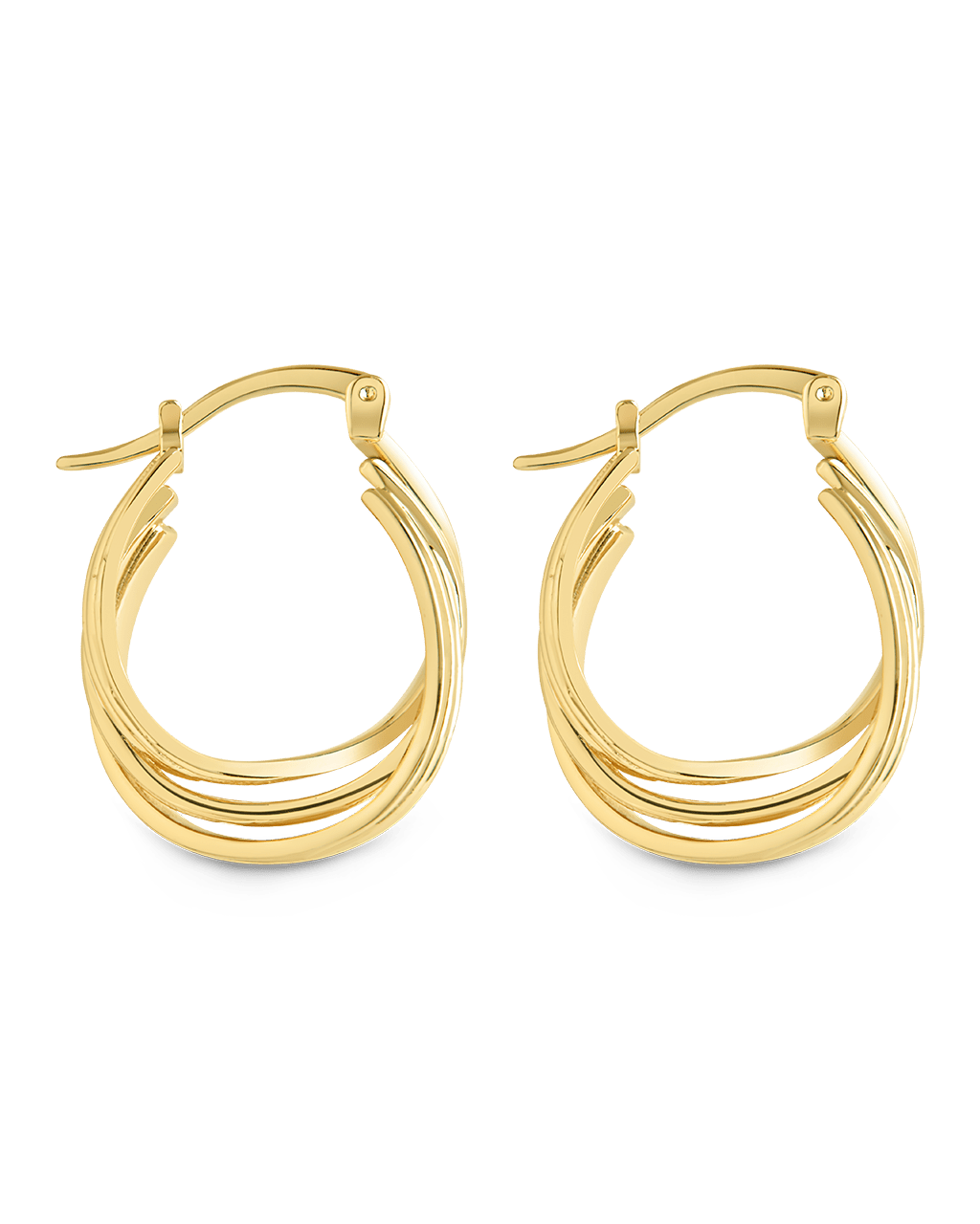 Emery Triple Row Layered Earrings