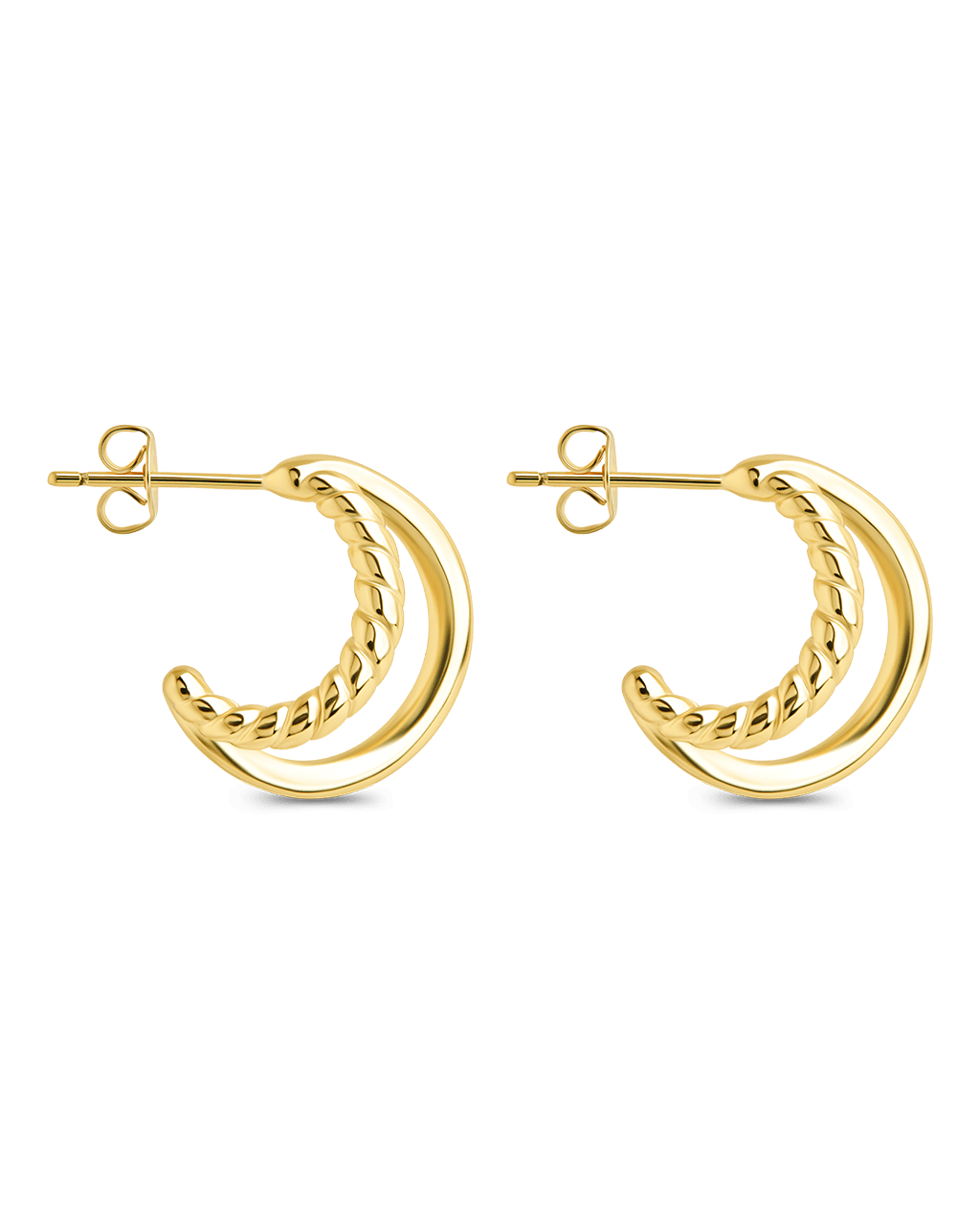 Arcadia Double Row Huggie Hoop Earrings