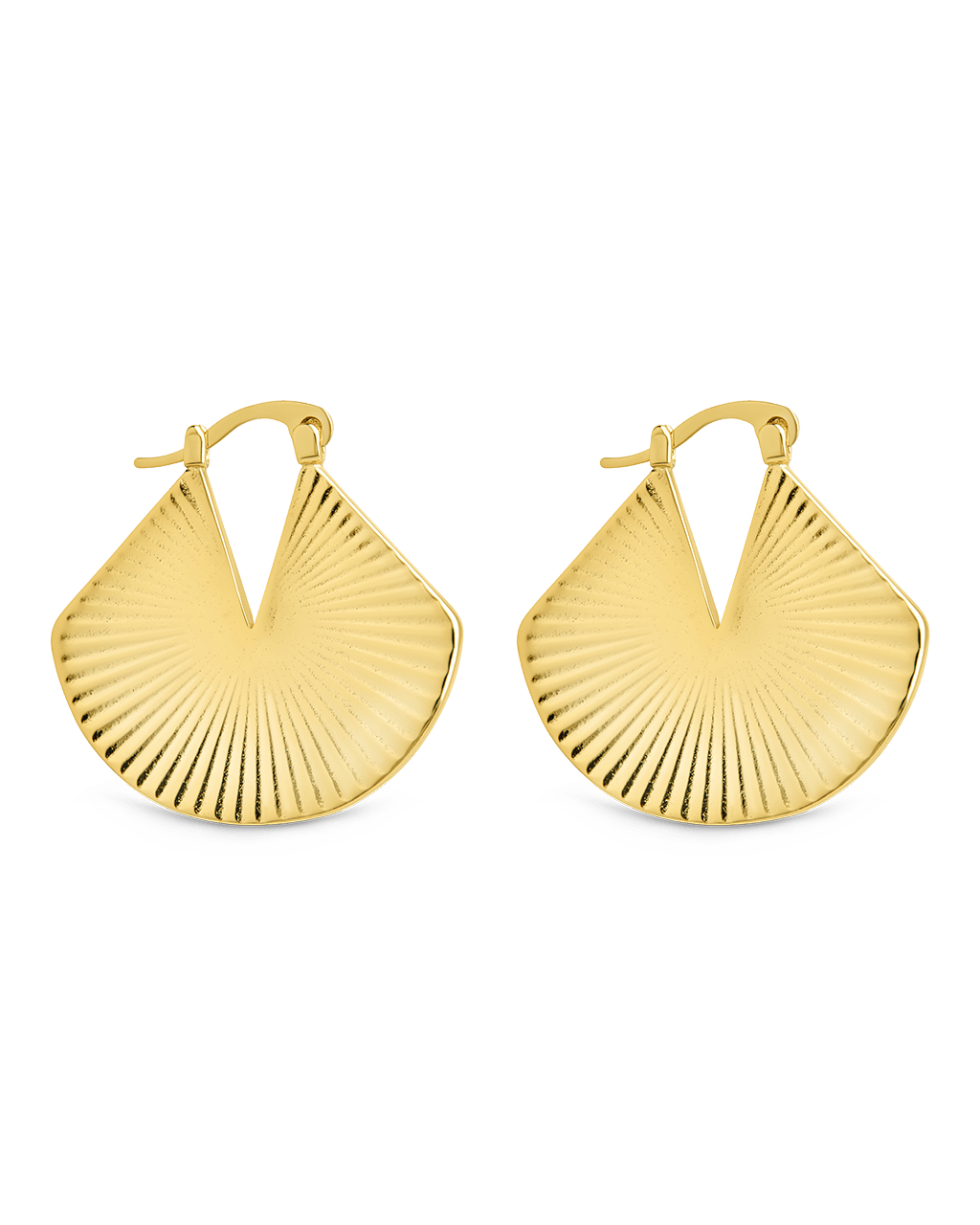Francesca Ribbed Fan Hoop Earrings