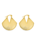 Francesca Ribbed Fan Hoop Earrings