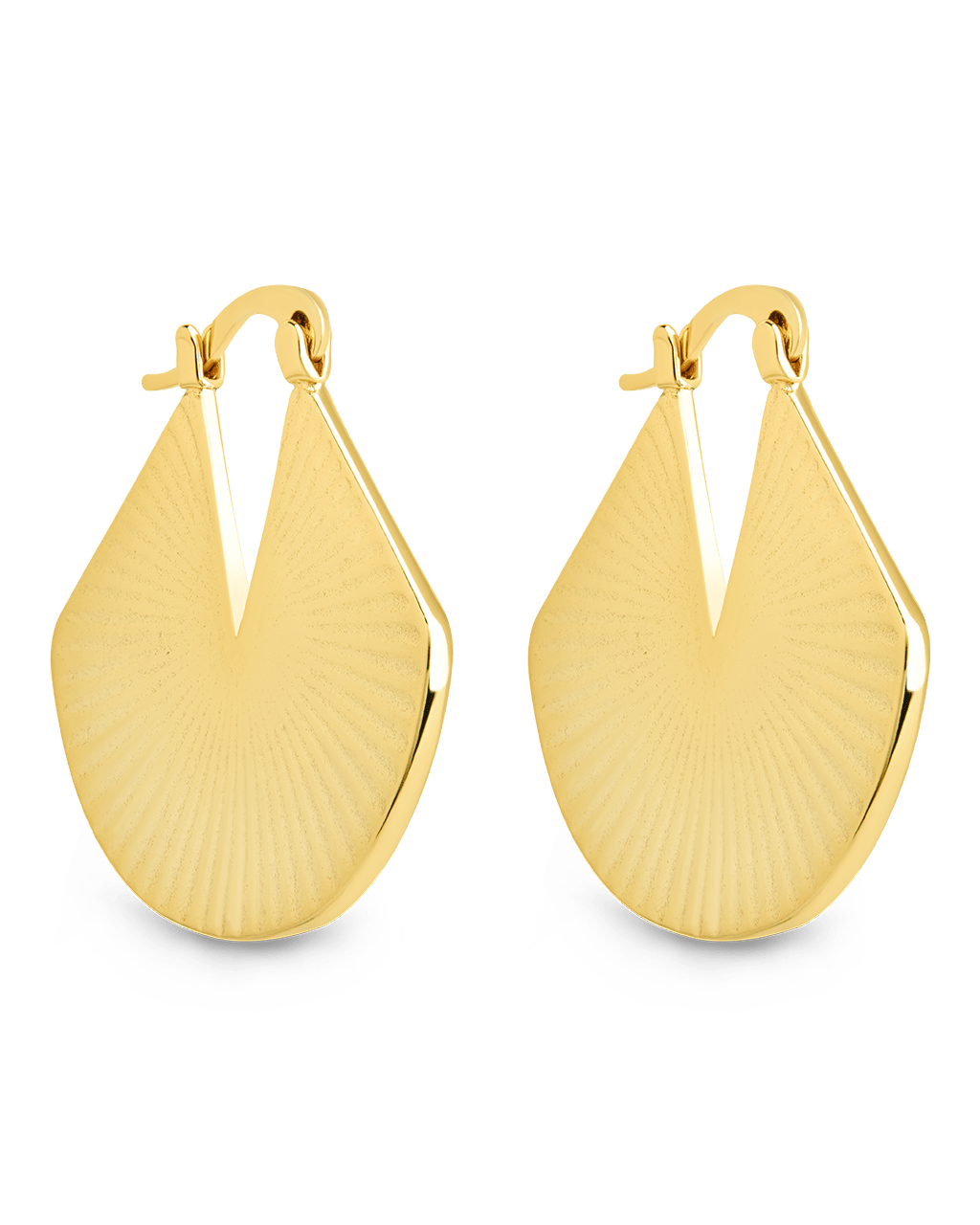 Francesca Ribbed Fan Hoop Earrings