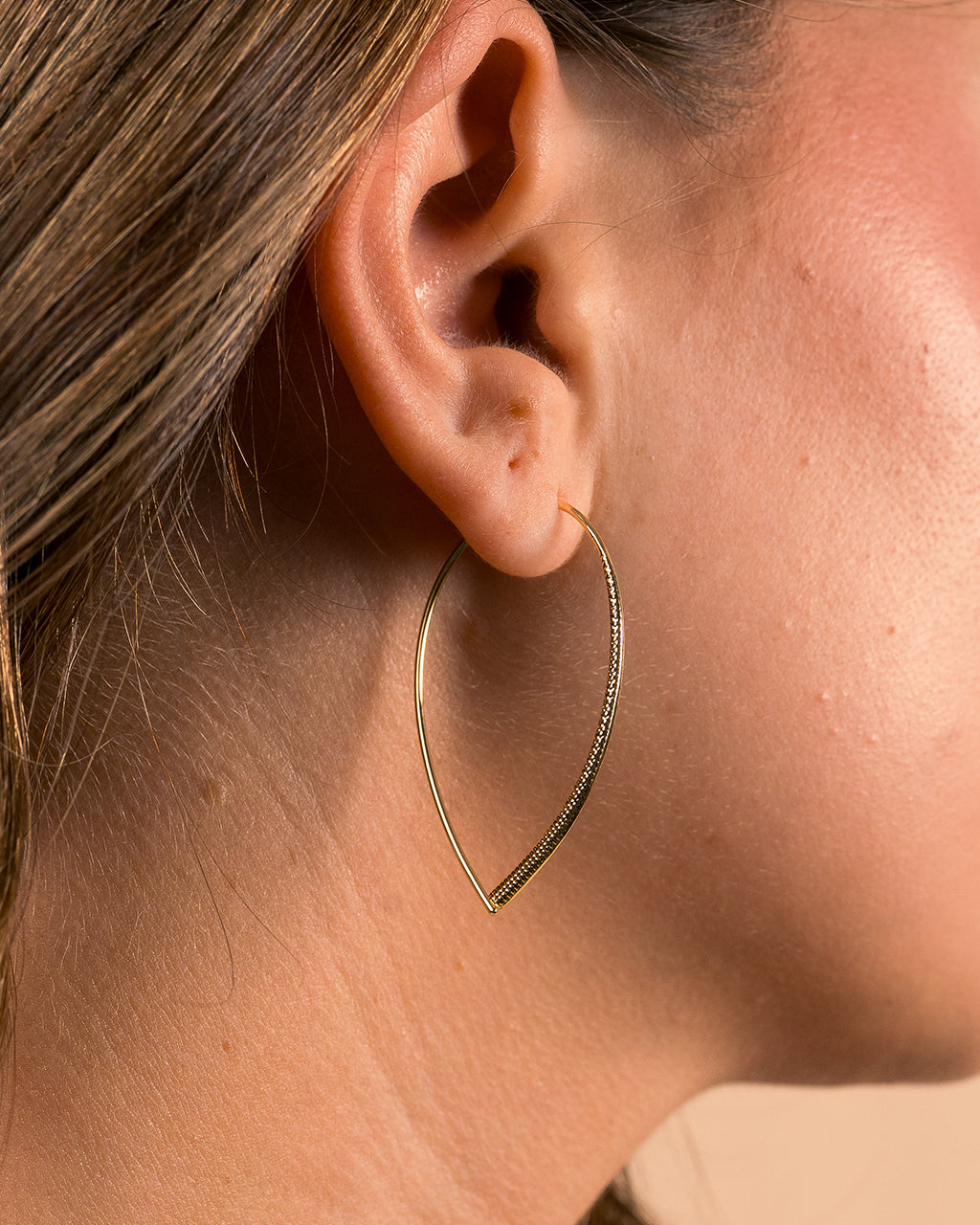 Textured Delicate Threader Hoop Earrings