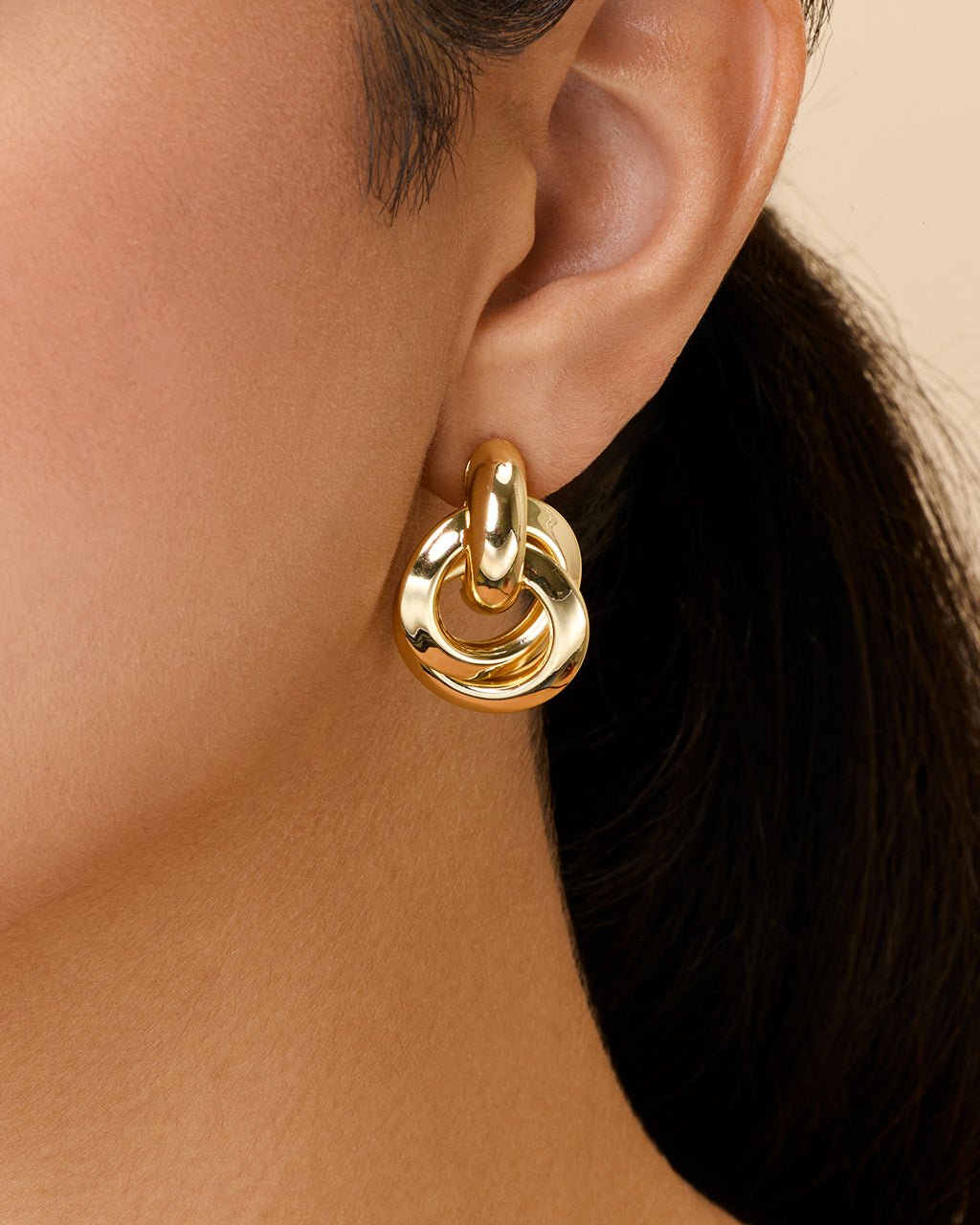 Ashton Layered Door Knocker Stud Earrings