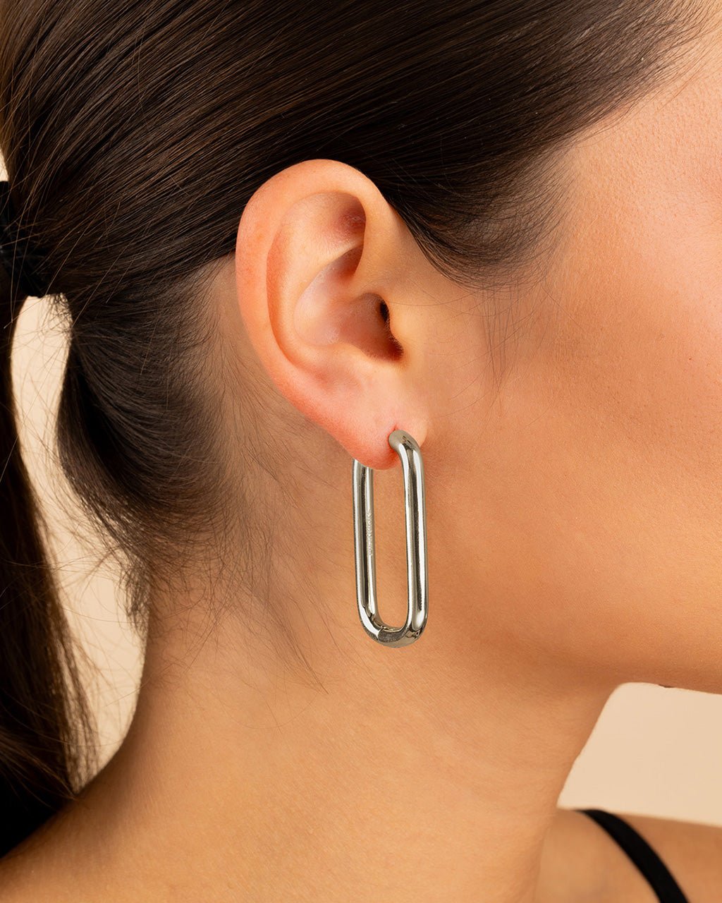 Kaylani Elongated Geo Hoops