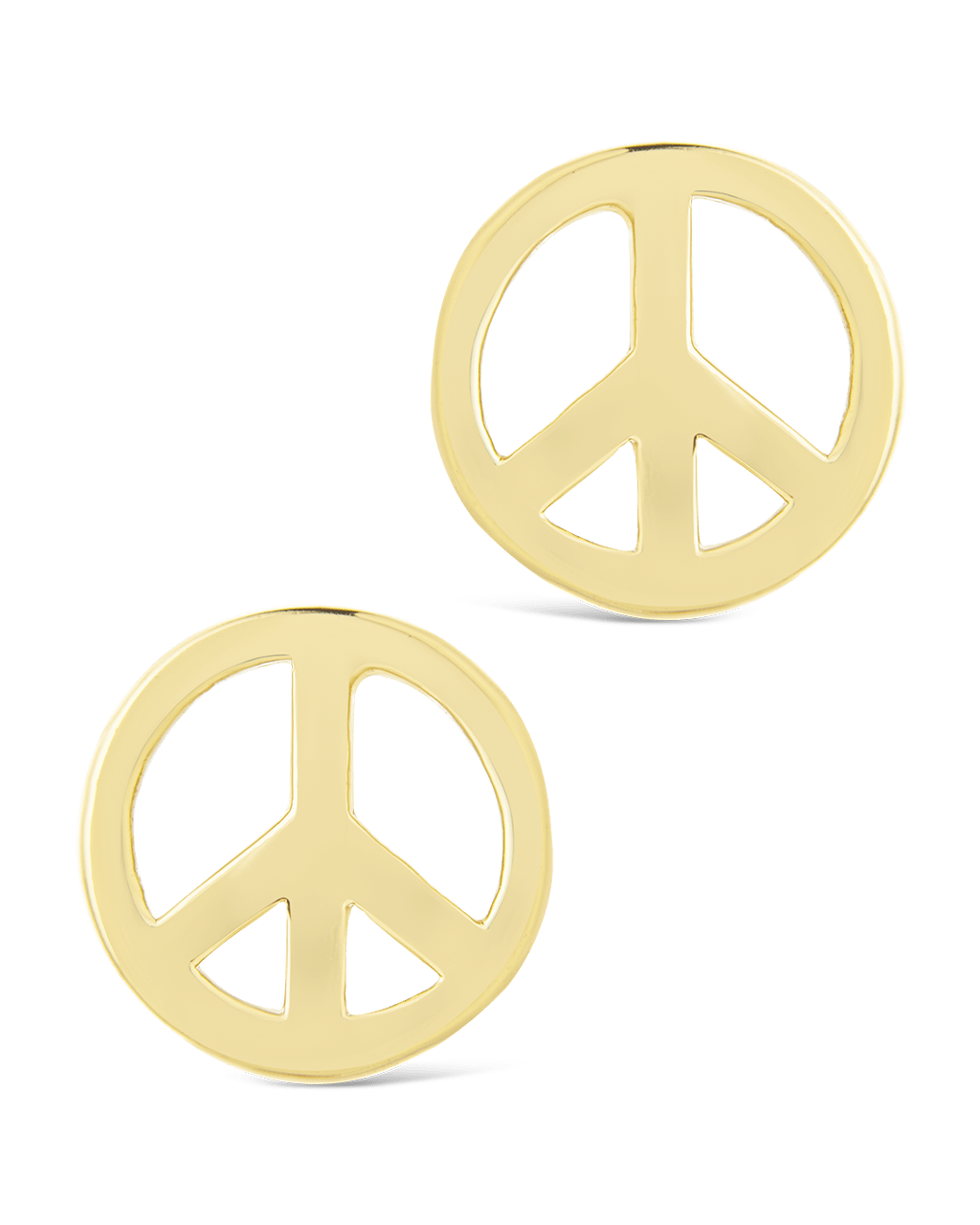 Sterling Silver Peace Sign Studs