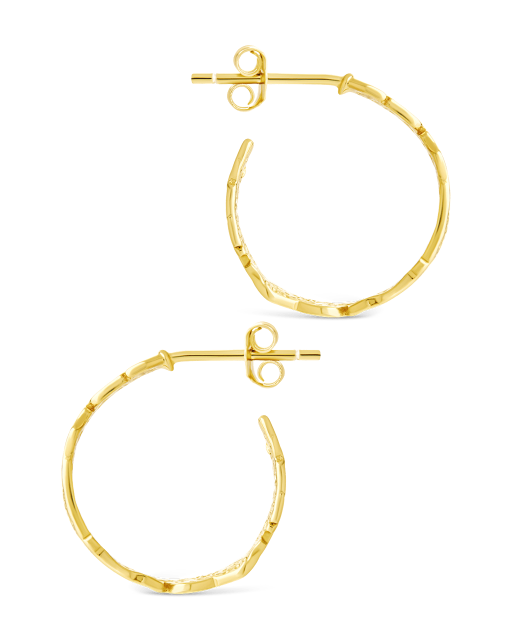 Sterling Silver Mary Textured Hoop Earrings