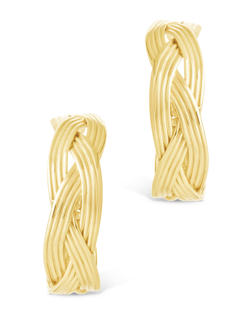 Sterling Silver Janet Ribbed Hoop Earrings