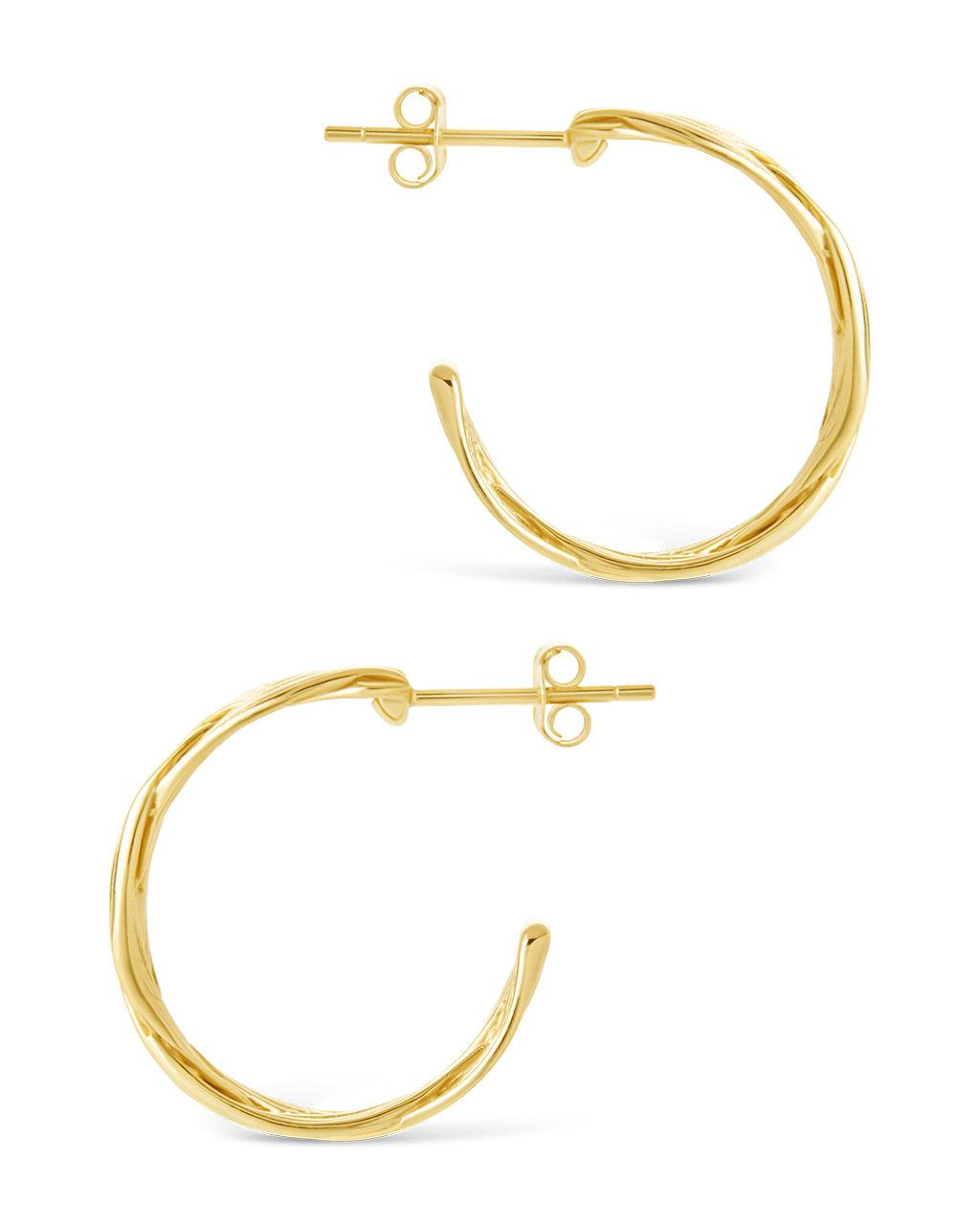 Sterling Silver Janet Ribbed Hoop Earrings