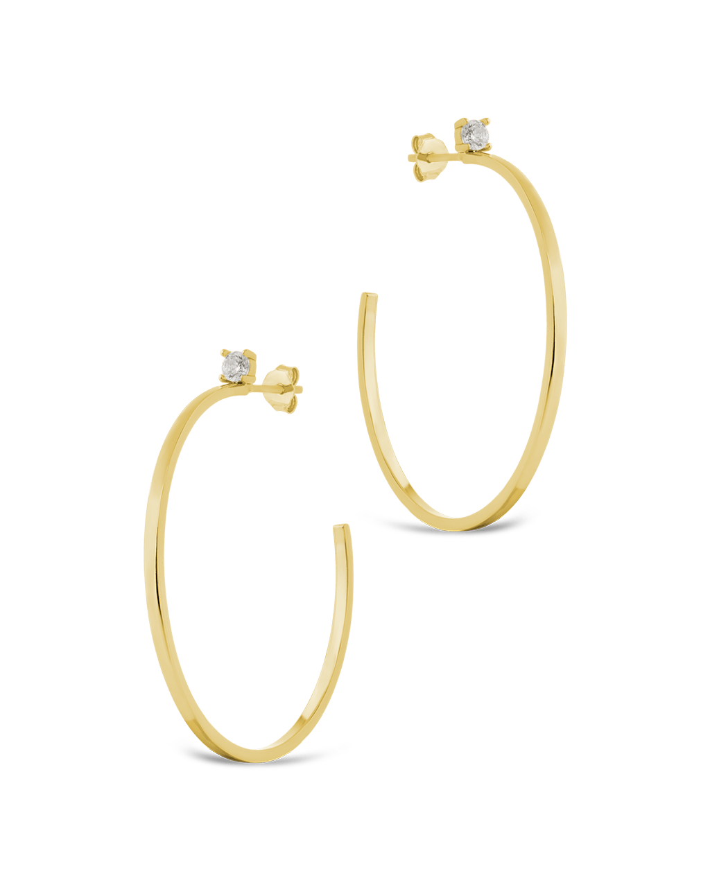 Sterling Silver Kamryn Luxe Stone Accent Hoops