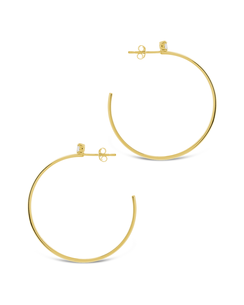 Sterling Silver Kamryn Luxe Stone Accent Hoops