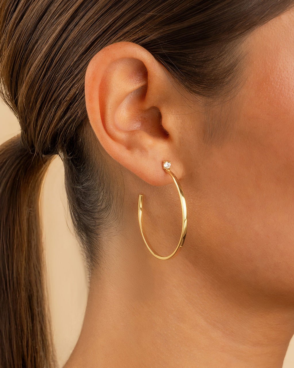 Sterling Silver Kamryn Luxe Stone Accent Hoops