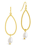 Elyse Pearl & Oval Drop Dangle Earrings