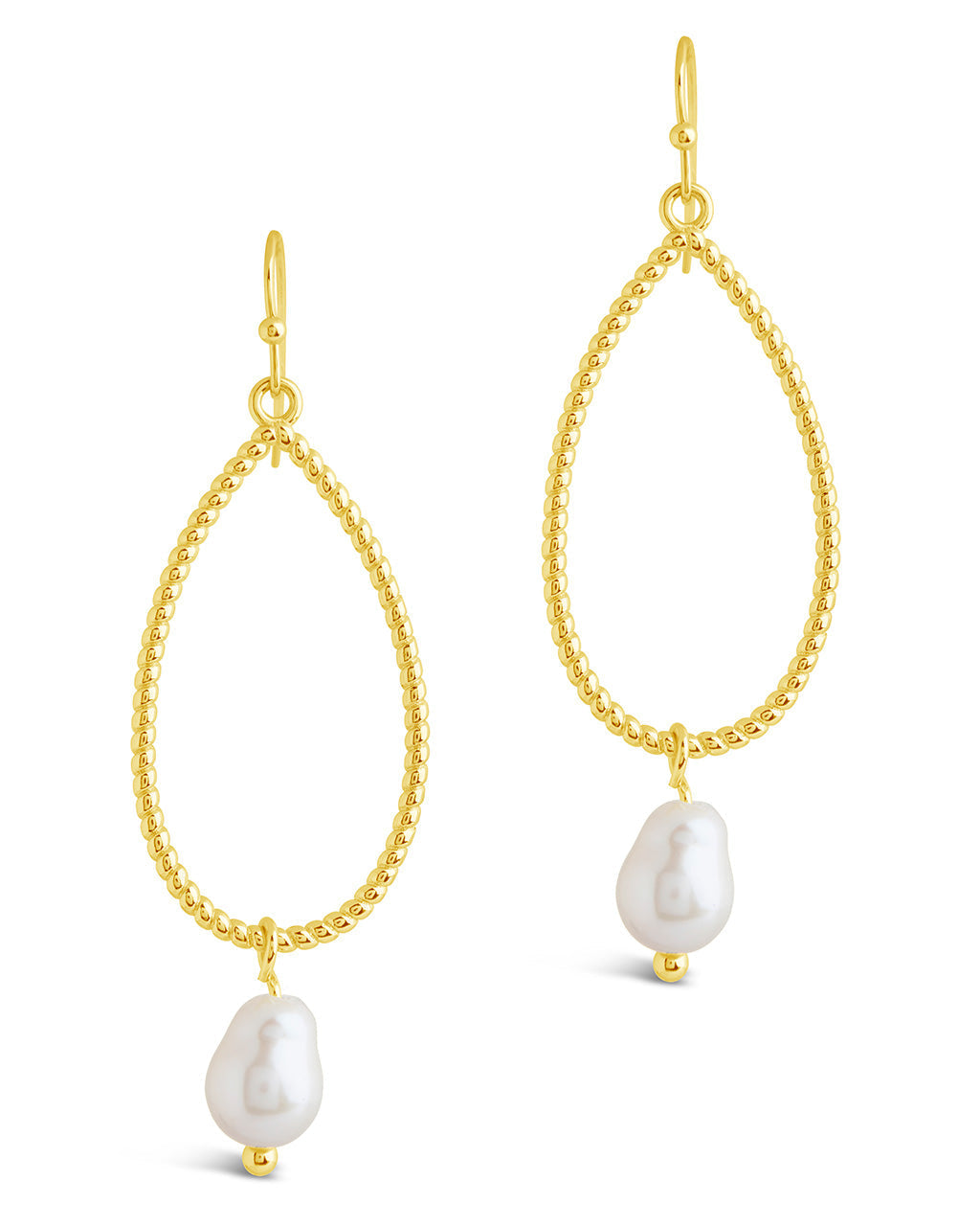 Elyse Pearl & Oval Drop Dangle Earrings