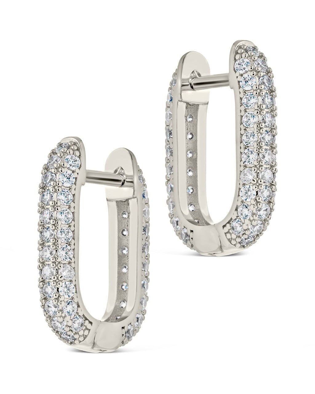 Mara CZ Rectangle Hoop Earrings