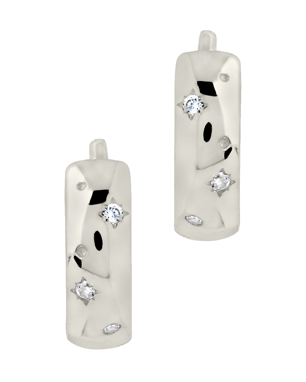Greer CZ Burst Micro Hoop Earrings