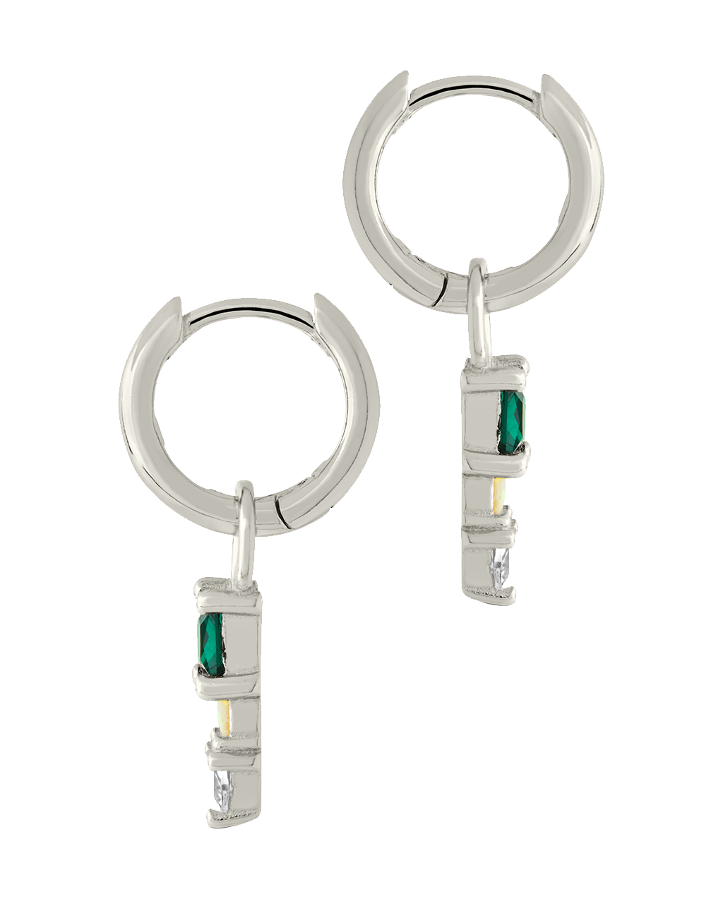 Harmony CZ & Opal Charm Hoop Earrings