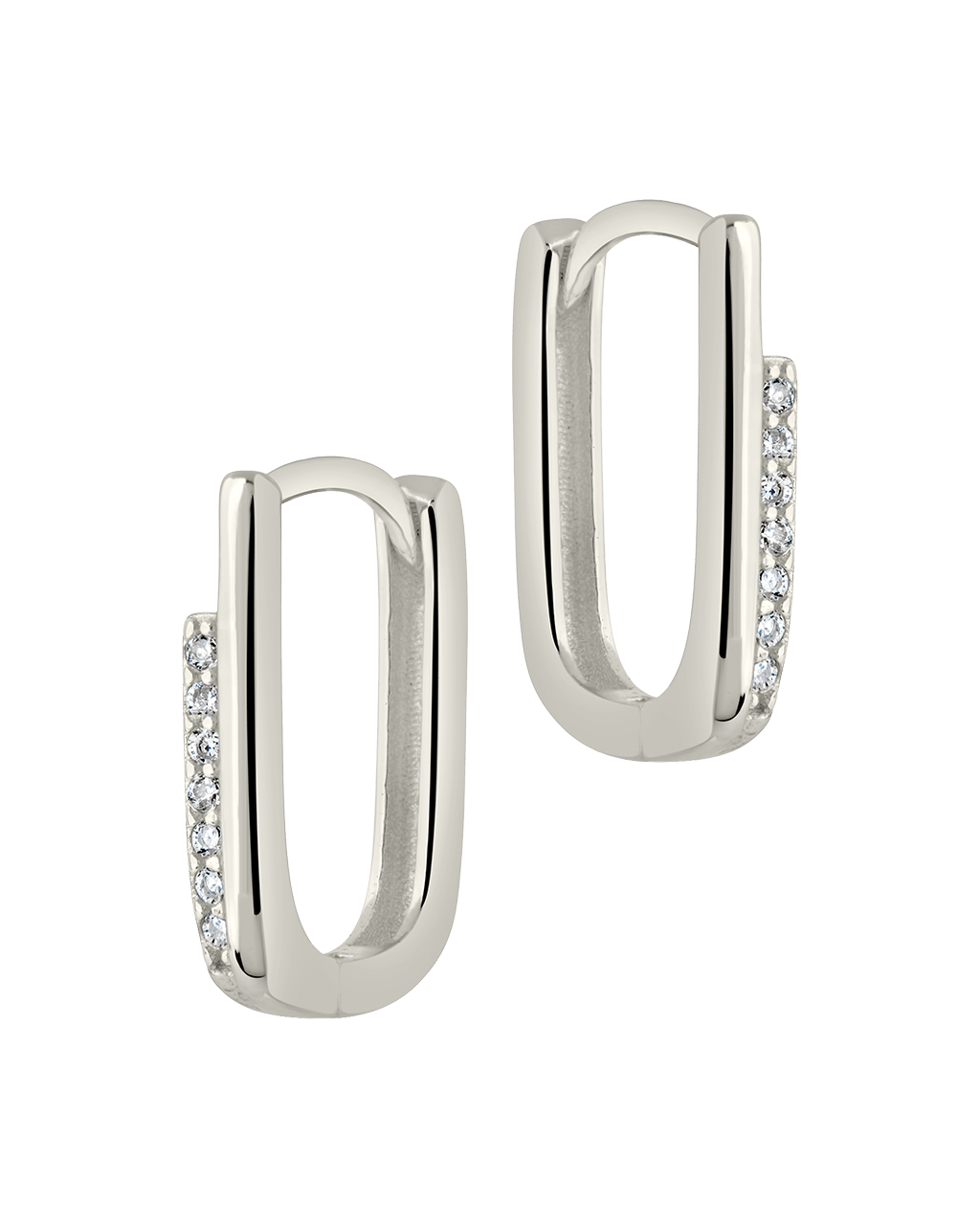Nadine CZ Rectangle Hoop Earrings