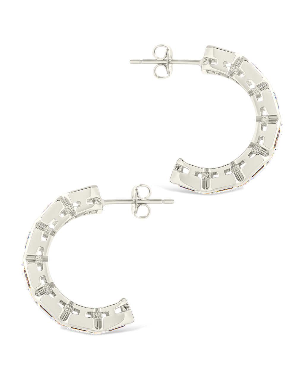 Nyssa Bezel CZ Station Hoop Earrings