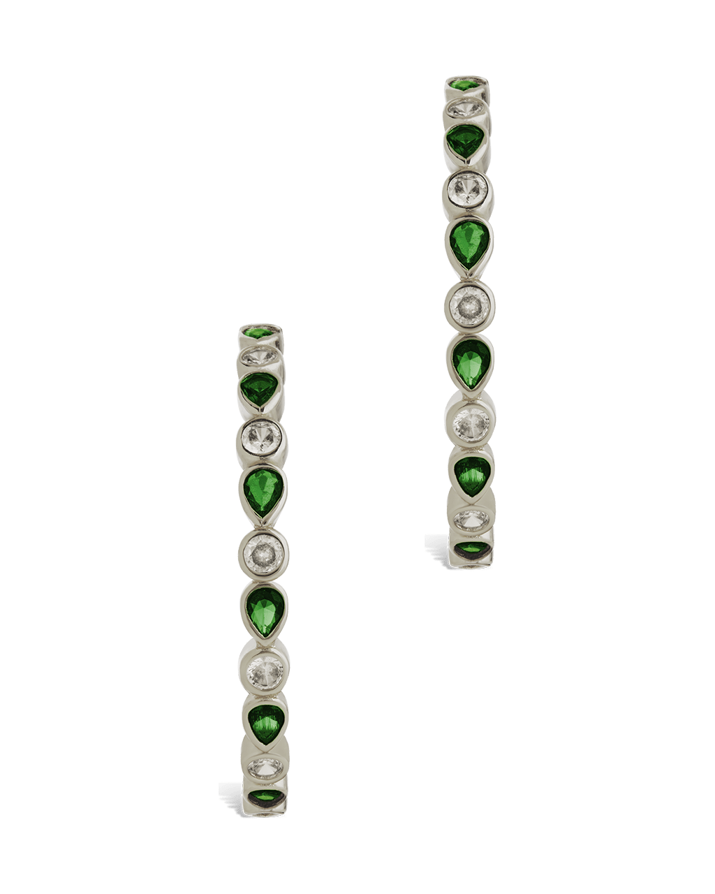 Bezel Set Mixed CZ Hoops