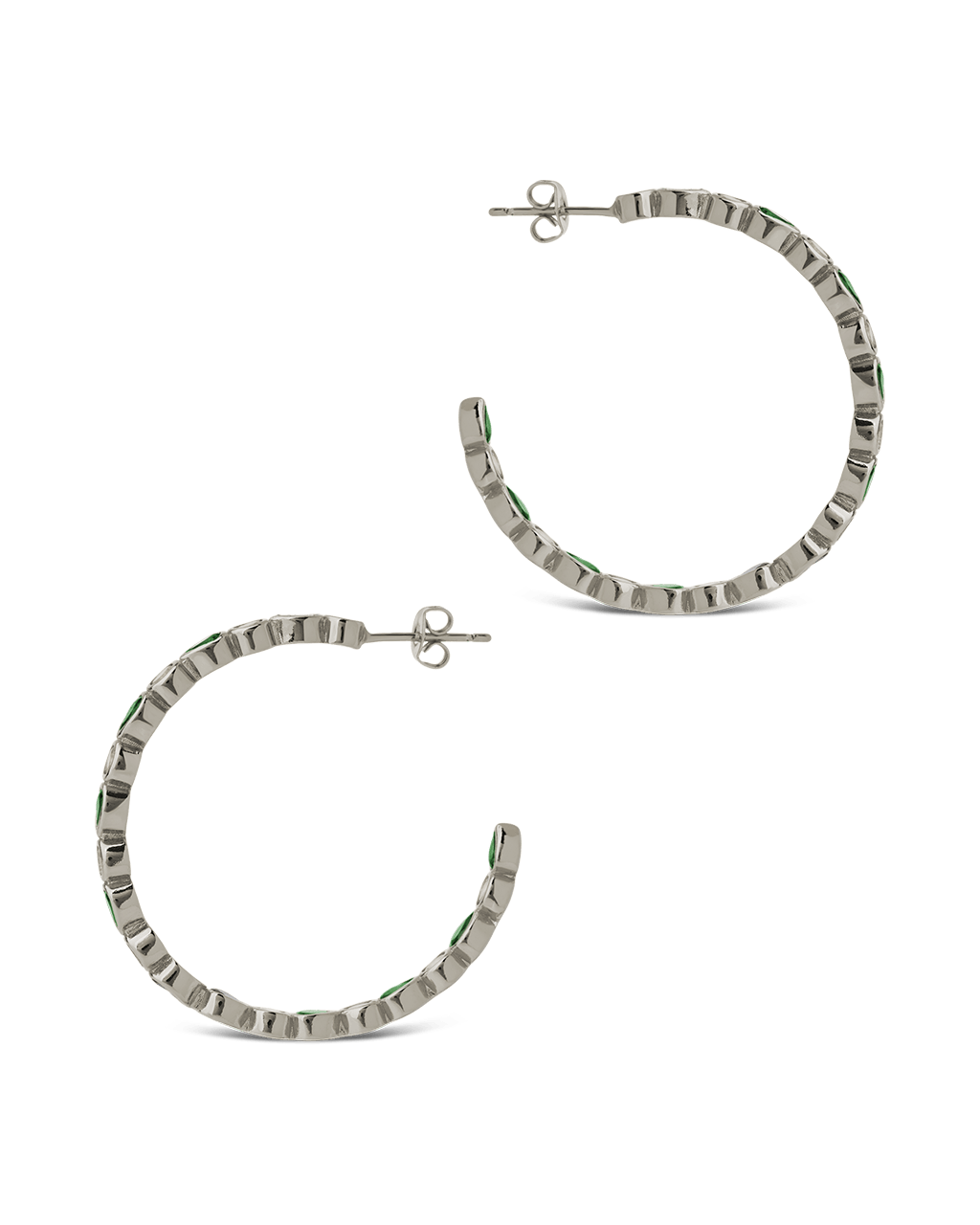 Bezel Set Mixed CZ Hoops