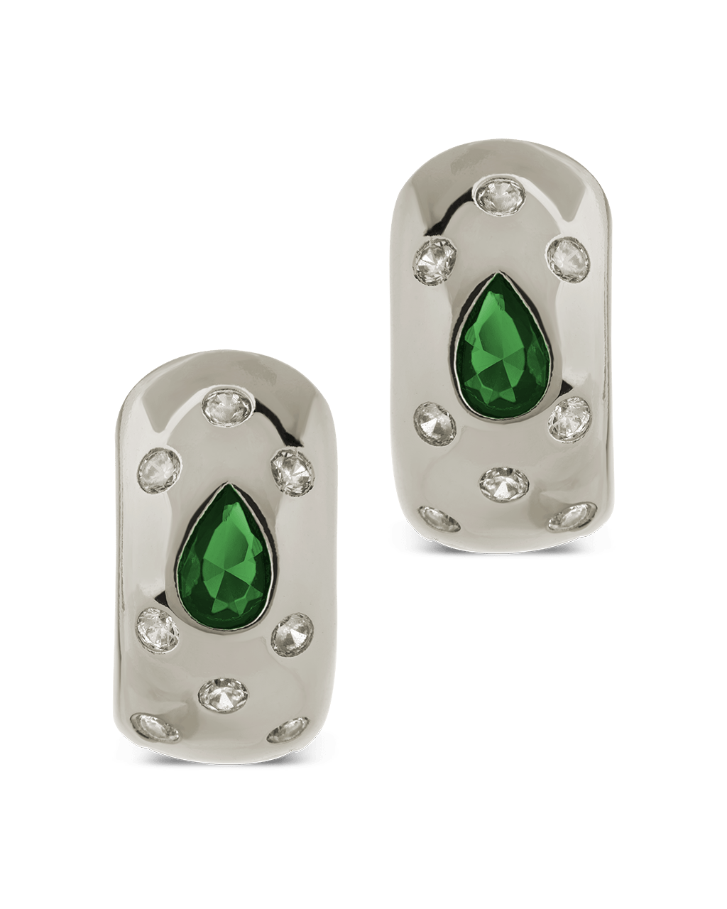 Mixed CZ Chunky Huggie Hoops