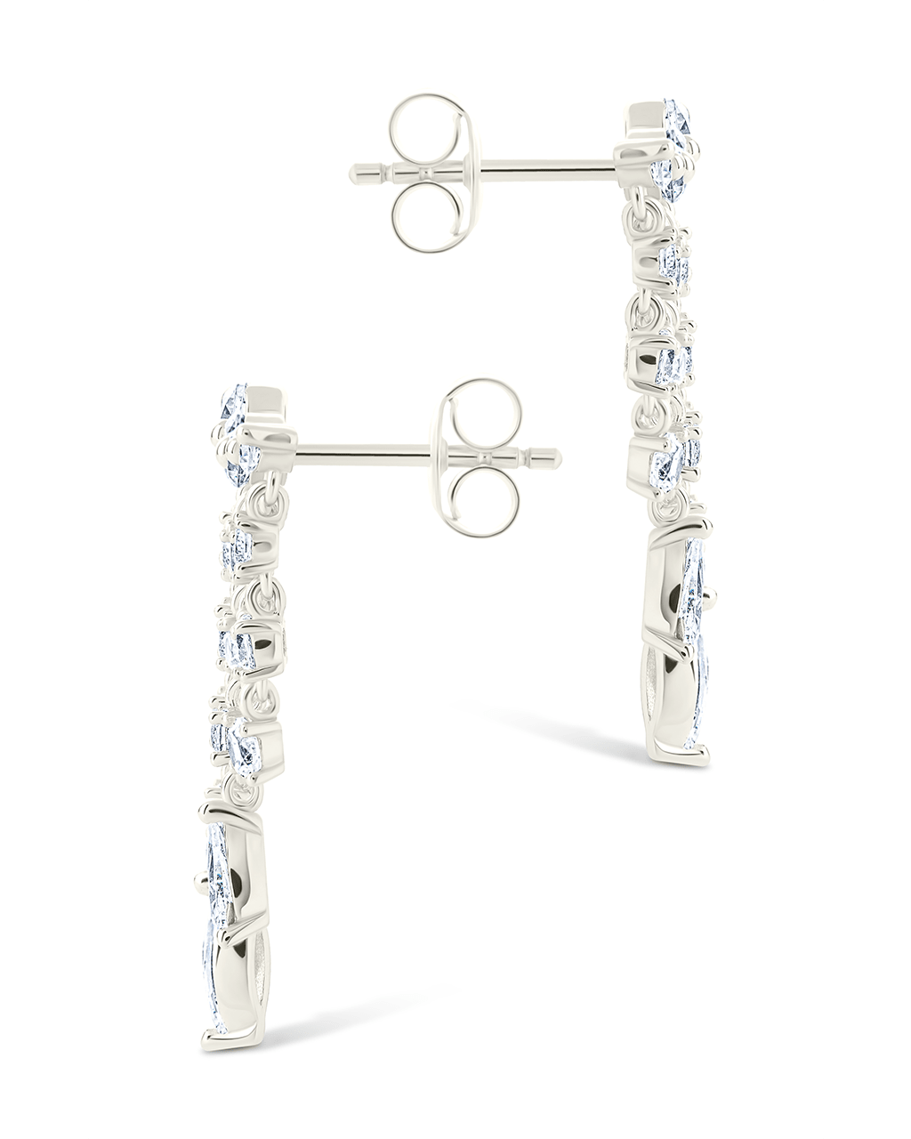 Sterling Silver Adrian CZ Waterfall Statement Studs