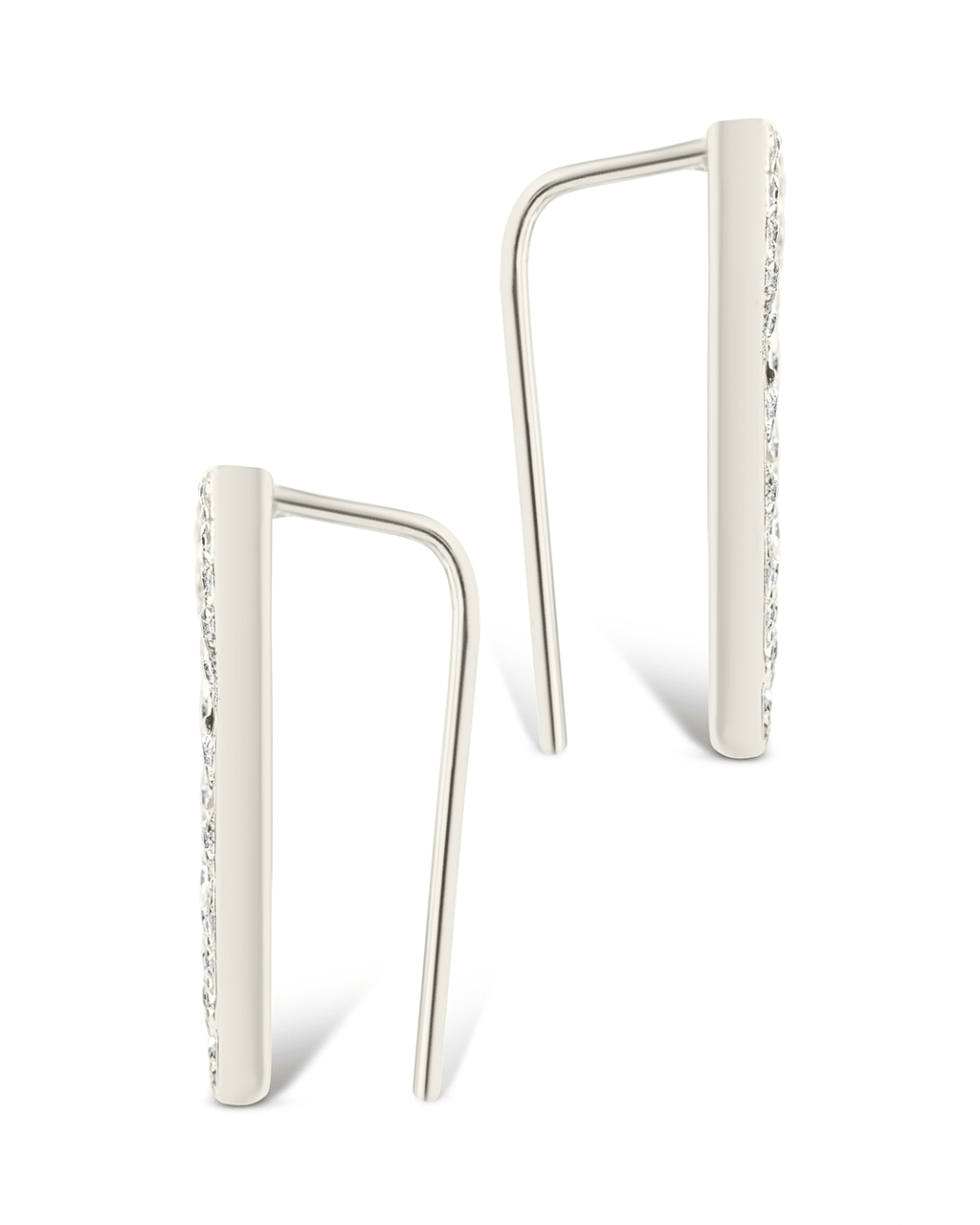 Sterling Silver Janine CZ Geometric Crawler Earrings