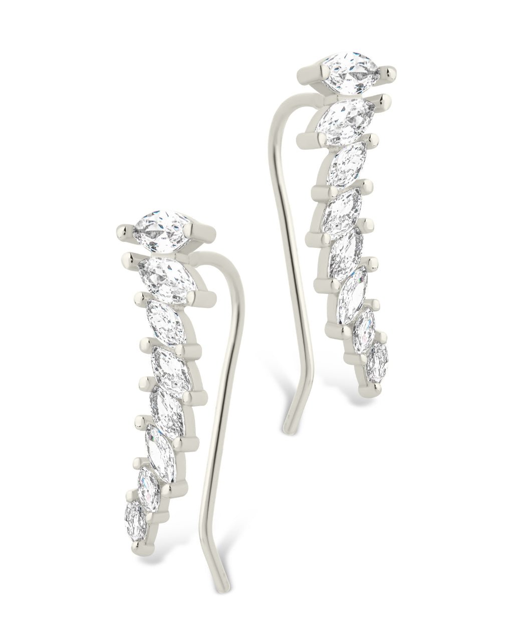 Sterling Silver Skye CZ Threader Crawler Earrings