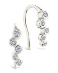 Sterling Silver Talia CZ Bezel Crawler Earrings