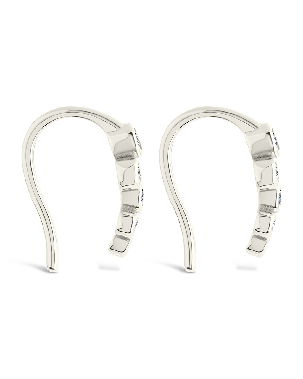 Sterling Silver Talia CZ Bezel Crawler Earrings