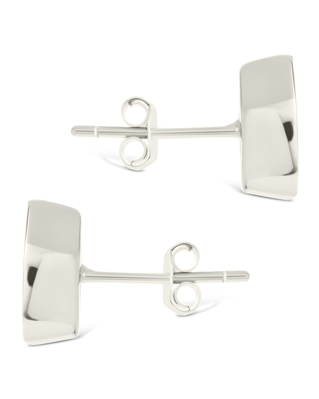 Sterling Silver Marquise Cut Bezel Set Stud Earrings