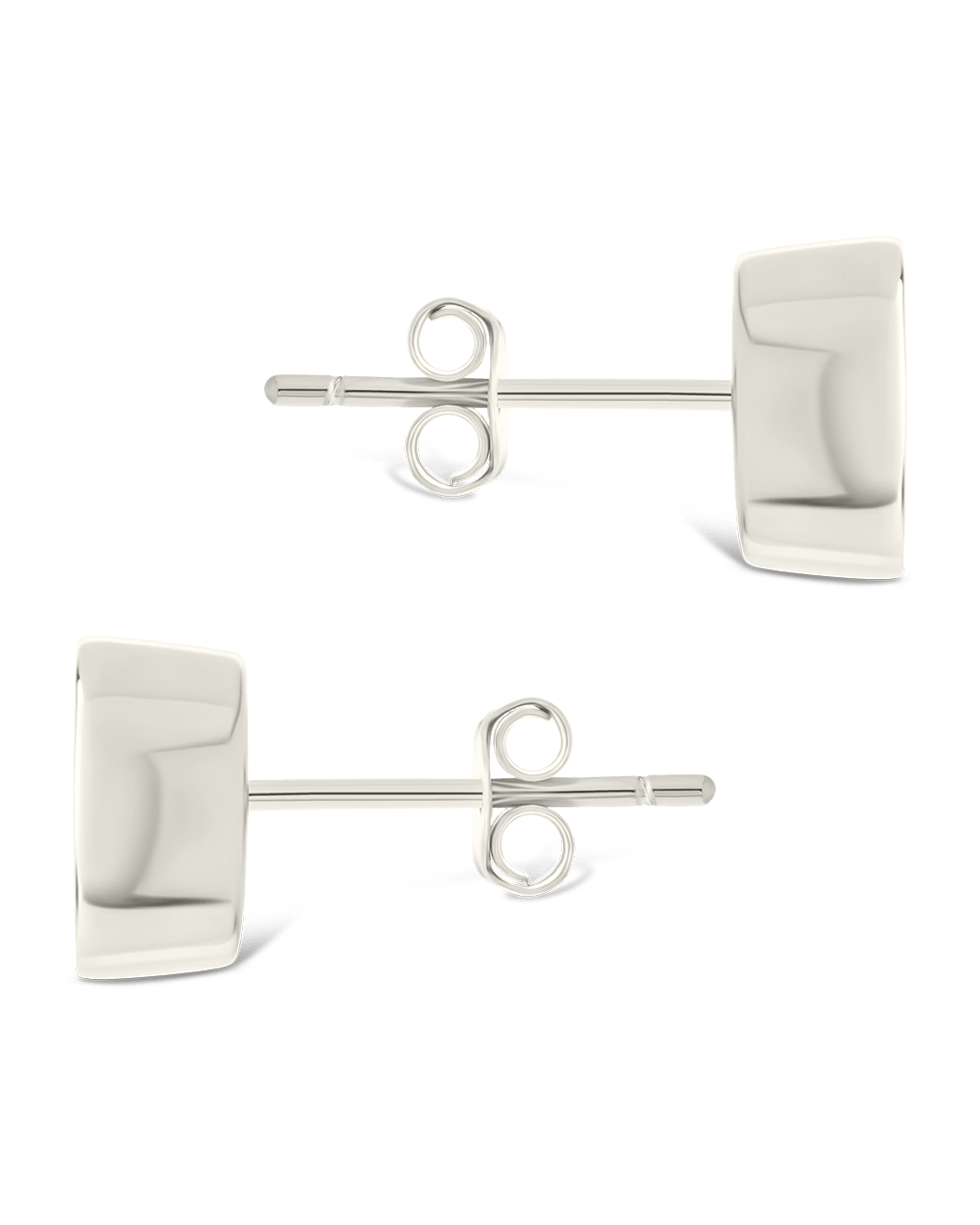 Sterling Silver Oval Cut Bezel Set Stud Earrings