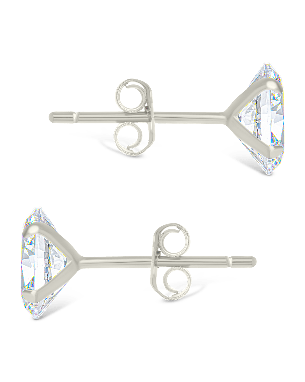Sterling Silver Oval Cut Prong Set Stud Earrings