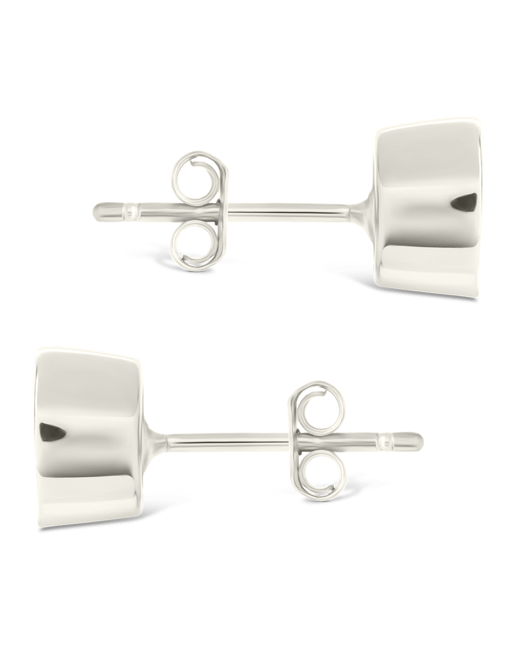 Sterling Silver Helene Round Cut Bezel Set Stud Earrings