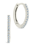 Sterling Silver Pave CZ Micro Hoops