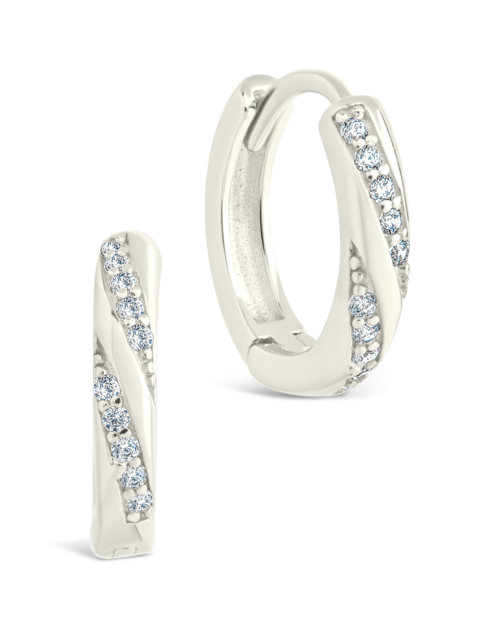 Sterling Silver Adelise Micro Hoops