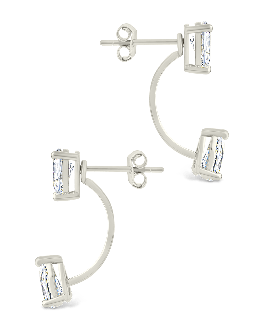Sterling Silver Pear Cut Duo Jackets