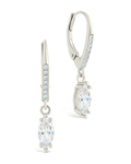 Sterling Silver Allegra Marquise Cut CZ French Clip Earrings