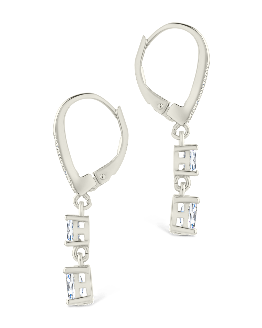 Sterling Silver Liesel Oval Cut CZ French Clip Earrings